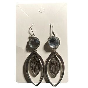 Silver Rinestone Dangle Earrings